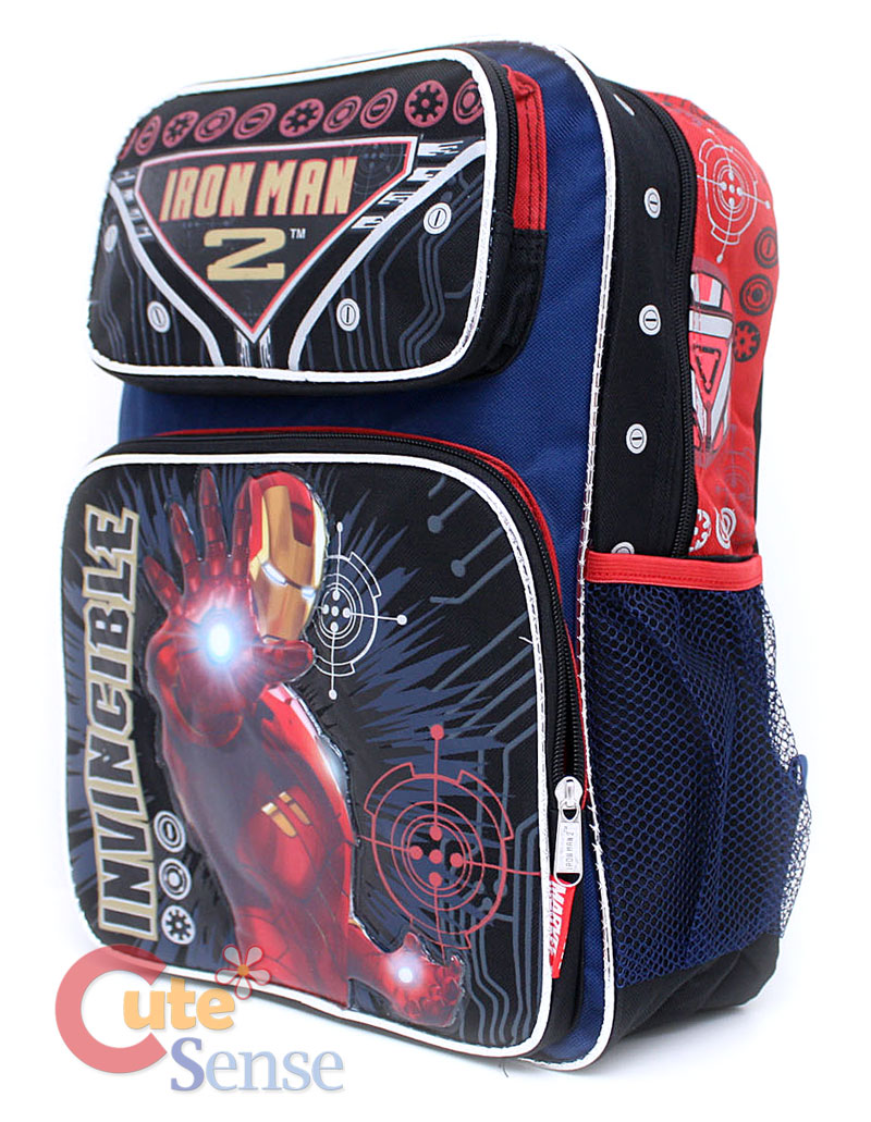 Marvle IronMan 2 School BackpackIron Man Bag 16" Large eBay